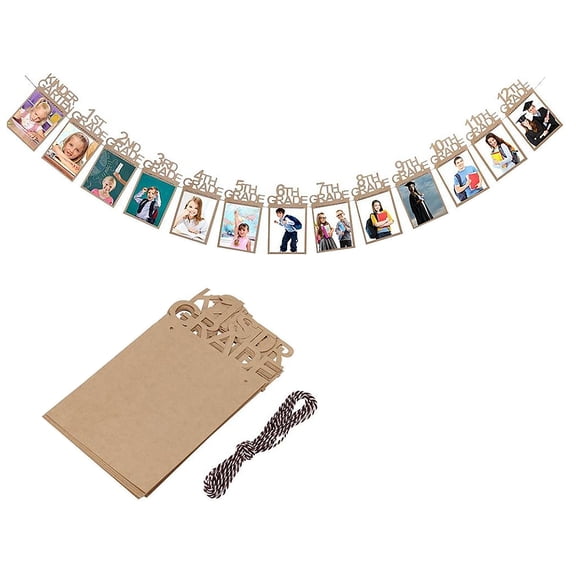 Graduation Ornaments Class Of 2026 Decorations Black Flash Graduation Photo Banner Kindergarten To Graduation Photo Display Banner Suitable For Grade Photos Party Decoration,Khaki