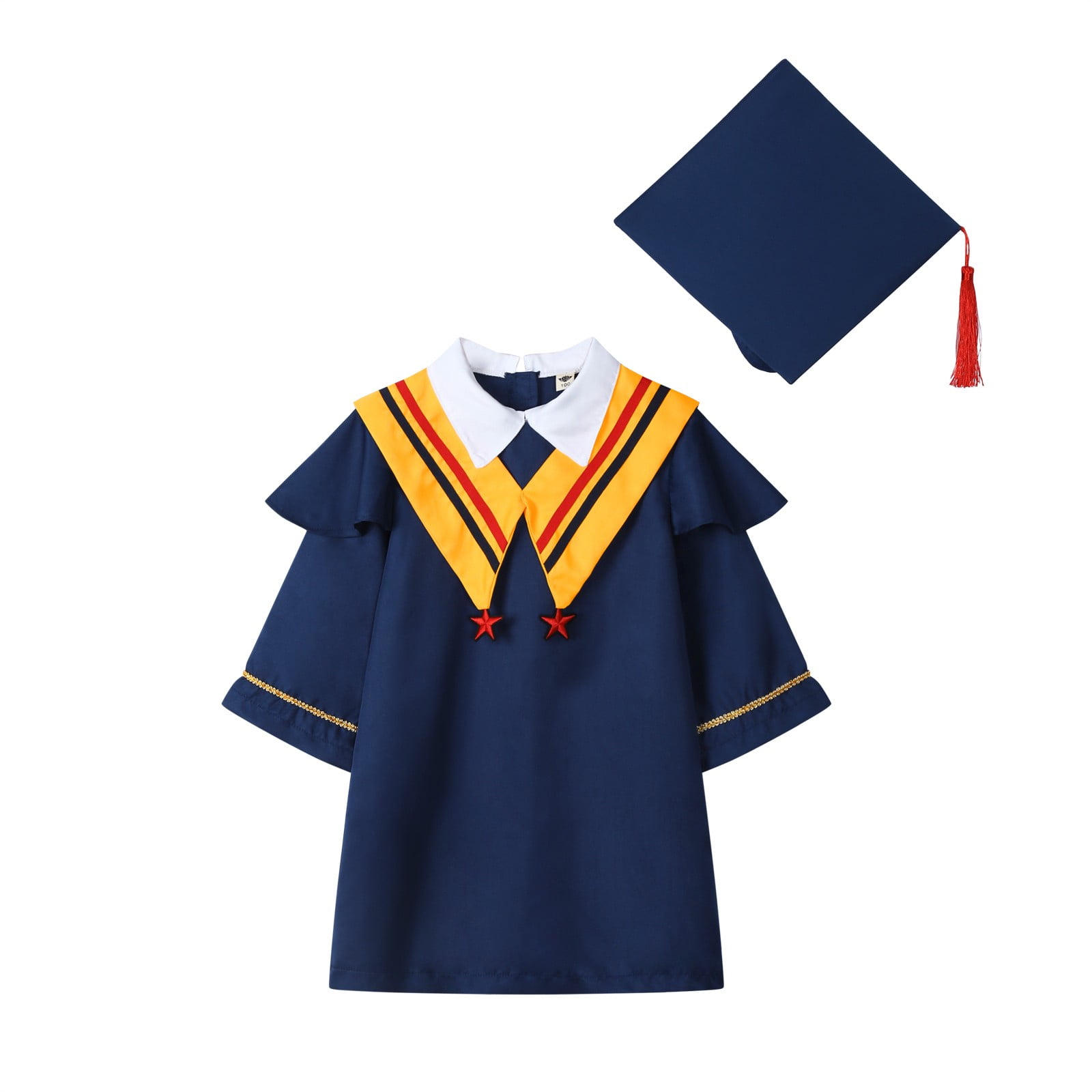 Graduation Gown Preschool Graduation Cap and Gown with Tassel Outfits Set Little  Girl Graduation Dress for Girls 4-5 Years - Walmart.com