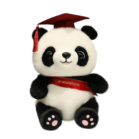 Graduation Panda Bear with Black Cap Graduation Gift Stuffed Animal Plush Panda Bear Class of 2025 Decoration for Kindergarten Elementary High School College
