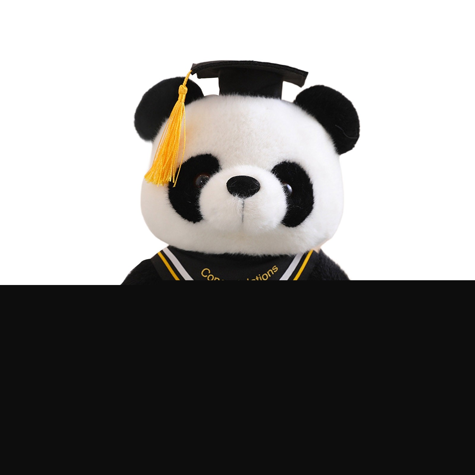 Graduation Panda Doctor Plush Toy with Scarf – Keepsake Toy for Graduation Season, Decorative Gift for Graduates, Soft Stuffed Animal for Desk & Party Decor,Yellow