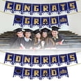 thumbnail image 1 of Graduation Paper Banner Flags with Hanging Loops, Biodegradable Class of 2026 Decorations for High & College Grad Parties, Photo Booth Props, Blue, 1 of 9