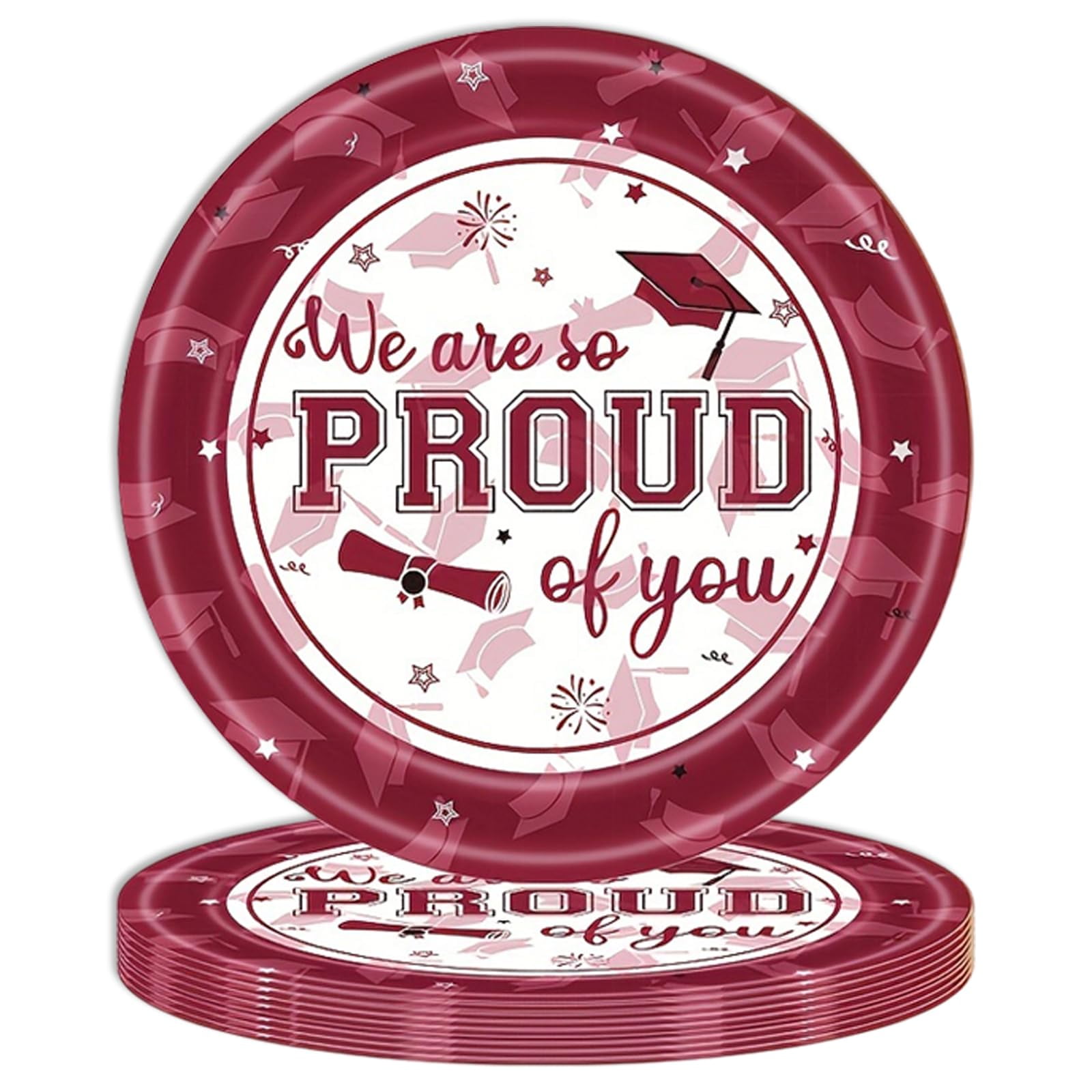 Graduation Paper PlatesITSC Congrats Grad Round Disposable Tableware 7 ...