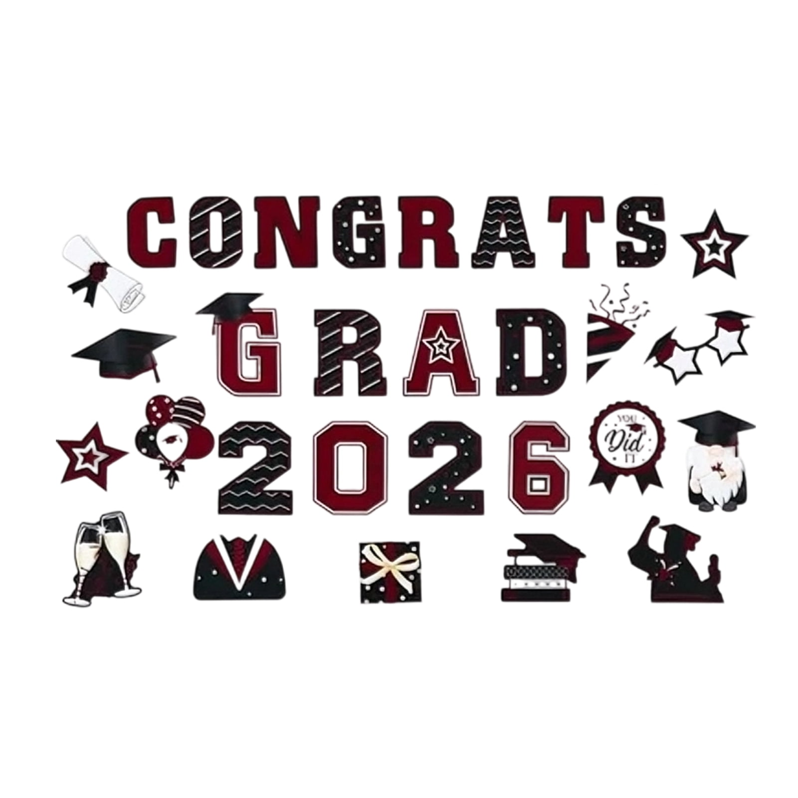 Graduation Invite Decals Graduation Parade Car Decorations, Class of 2026 Car Stickers, Easy ...