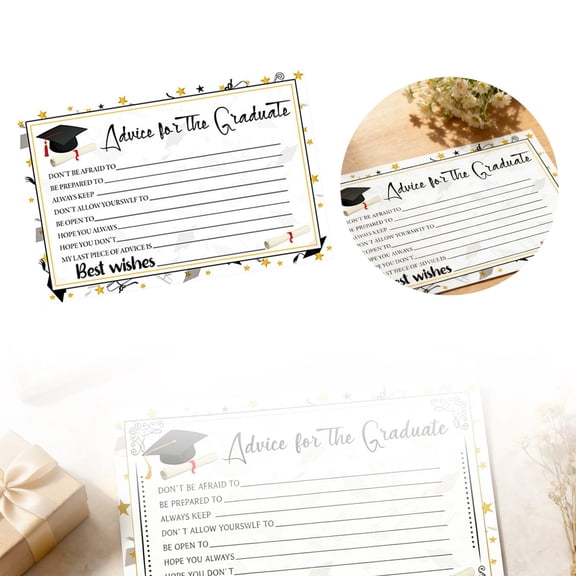 Graduation Party Advice Wishes Cards for Class of 2026, 4 x 6 Inch Words of Wisdom Cards, Game Activity Cards for College, High School, University Grad, Keepsake Party Supplies