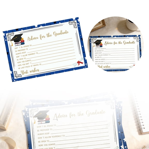Graduation Party Advice Wishes Cards for Class of 2026, 4 x 6 Inch Words of Wisdom Cards, Game Activity Cards for College, High School, University Grad, Keepsake Party Supplies
