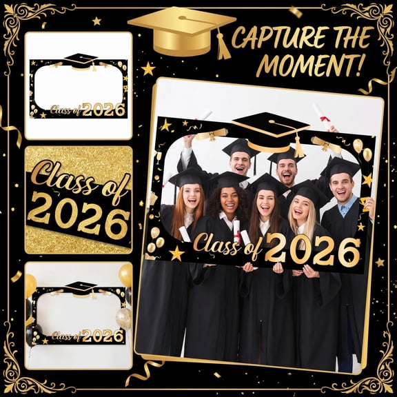 Graduation Party Backdrop-Banner Cloth Hanging Flag Decorative Photo Background for Graduation, Senior Celebration, Class Party Wall Decor Photo Booth Props A