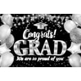 thumbnail image 1 of Graduation Party Backdrop Congrats Grad Congratulations Class of 2025 Grey Bachelor Cap Balloon Graduate Prom Decorations Background Birthday Cake Table Banner Photo Booth, 1 of 10