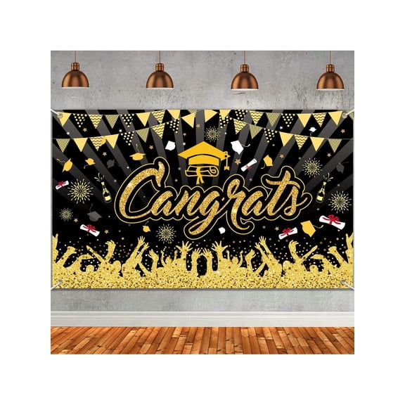 Graduation Party Banner 71x43 Inch for Collage, High School, Middle School, Congrats Grad Party Favors Supplies Backdrop Background Decorations