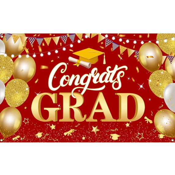 Graduation Party Banner Decorations for Class of 2026, Large Congratulations Backdrop for Senior Night, Graduate Celebration Wall Hanging Ornaments and Photo Background Supplies (70.8" x 43")