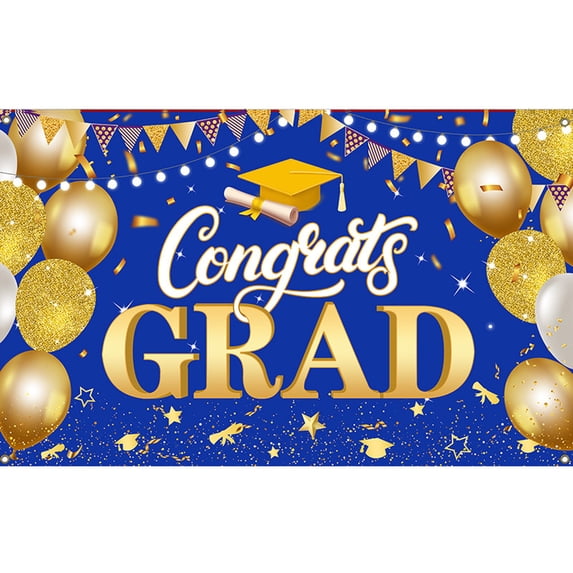 Graduation Party Banner Decorations for Class of 2026, Large Congratulations Backdrop for Senior Night, Graduate Celebration Wall Hanging Ornaments and Photo Background Supplies (70.8" x 43")