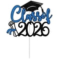 thumbnail image 1 of Graduation Party Cake Topper, Class Of 2026 Cake Decorations, Blue Party Supplies For High School & College Graduations, 1 of 5