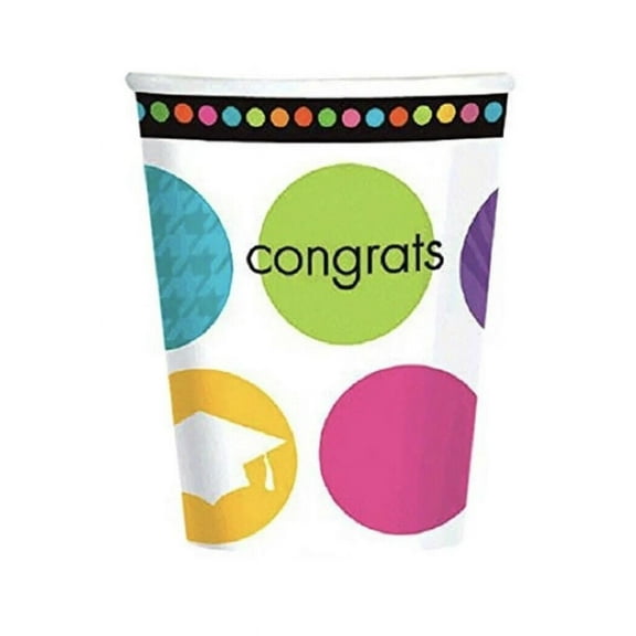 Graduation Party - Colorful Commencement 9oz Cups (18 Pack)