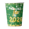 thumbnail image 1 of Graduation Party Cups 10Pc, Green & Gold Party Decorations, Disposable Paper Cups For Graduation Celebration, Graduates' Gathering, Party Supplies, 1 of 6