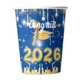 thumbnail image 1 of Graduation Party Cups, Blue & Gold Graduation Decorative Paper Cups, 10Pc Disposable Party Cups For Graduation Celebrations, Weddings, Birthdays & Festive Gatherings, 1 of 6