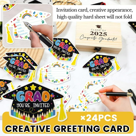 Graduation Party Decoration Greeting Card Kindergarten Elementary School Graduation Party Invitation Card Invitation Graduation Cards with Envelopes and Stickers - 6 Artist