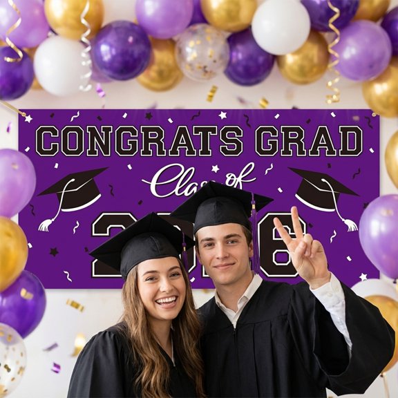 Graduation Party Decorations 100cm 2026 Graduation Party Background Cloth Banner Graduation Party Photography Props Banner Hanging Cloth, Fabric Backdrop for Grad Photos
