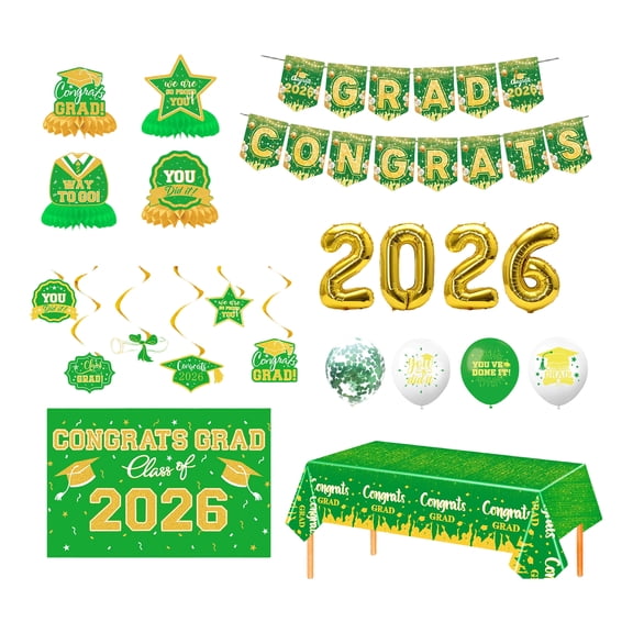 Graduation Party Decorations, 2026 Graduation Theme Banner and Balloons Set, Photo Backdrop for Commencement Ceremony, Class Reunion, School Celebration