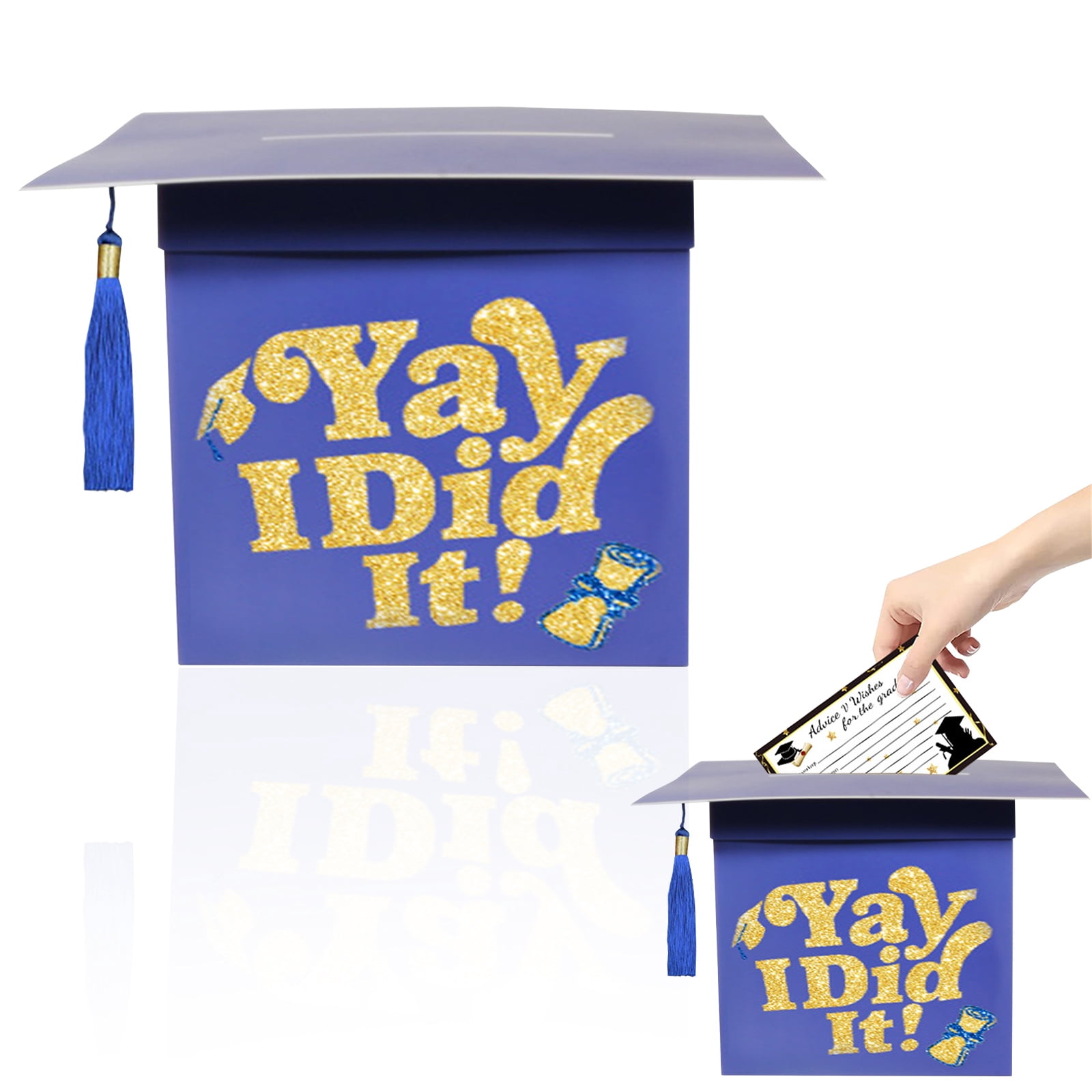 Graduation Party Decorations Class 2026, Black Gold Graduation Card Box ...