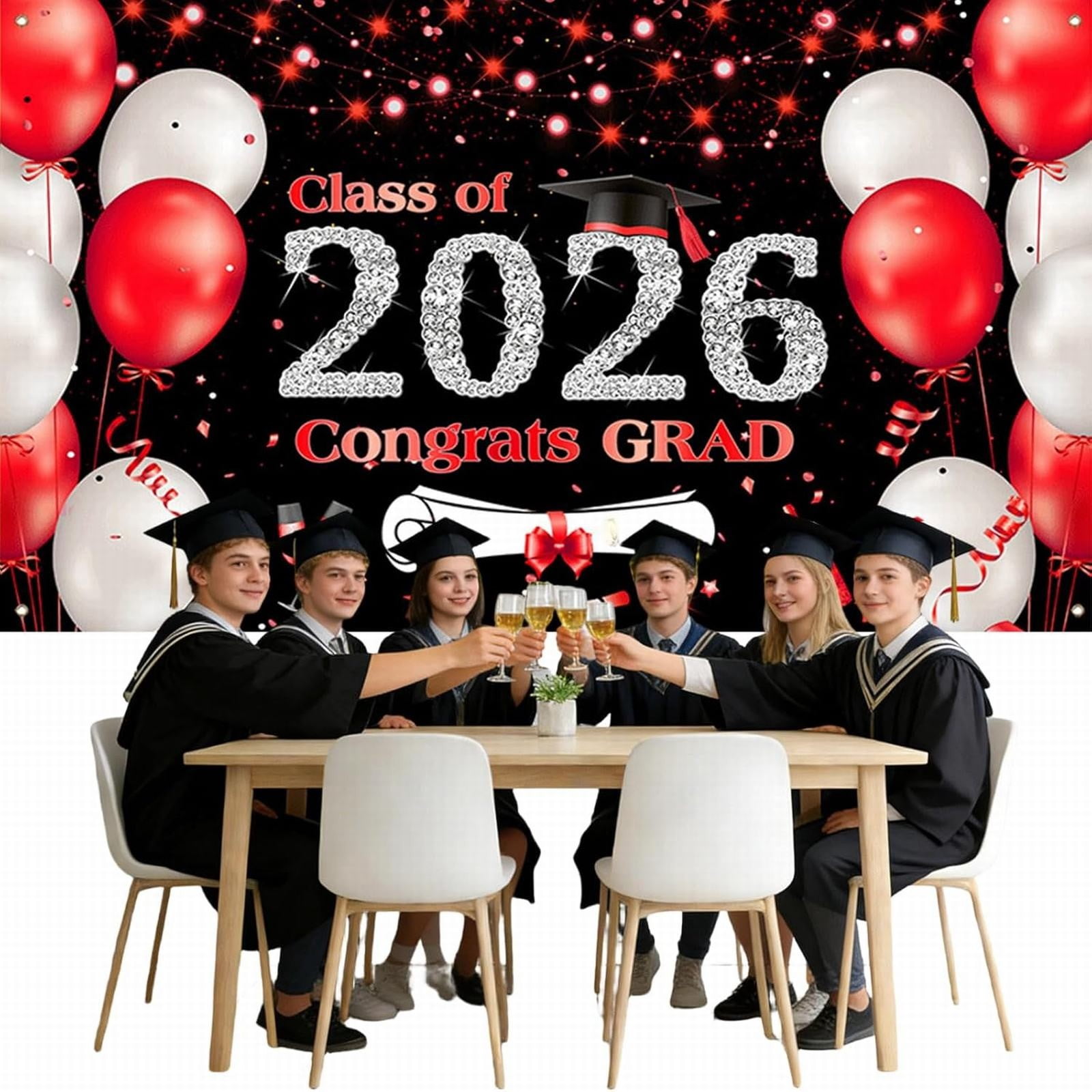 Sign Backdrop Graduation Graduation Party Decorations - Congrats Grad Class of 2026 Backdrop ...