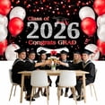 thumbnail image 1 of Graduation Party Decorations - Congrats Grad Class of 2026 Backdrop Banner, Large Sign Wall Decorations, Photography Background Party Supplies for 2026 Graduation Party Decorations, Red, 1 of 9
