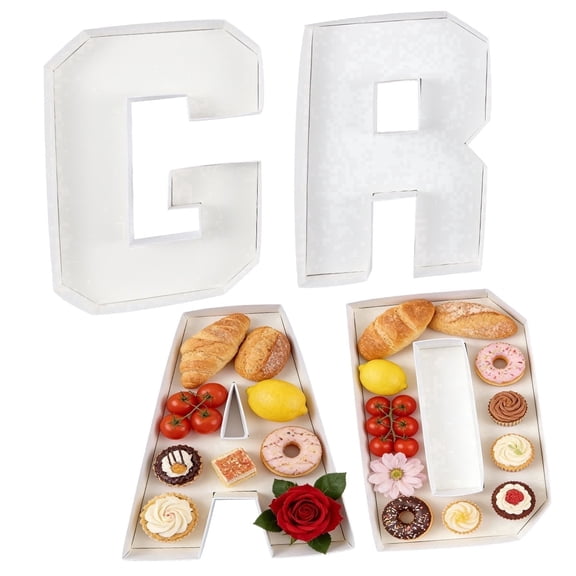 Graduation Party Decorations GRAD Letter Food Tray 10.08" Cardboard Charcuterie Box for Graduation Party Supplies