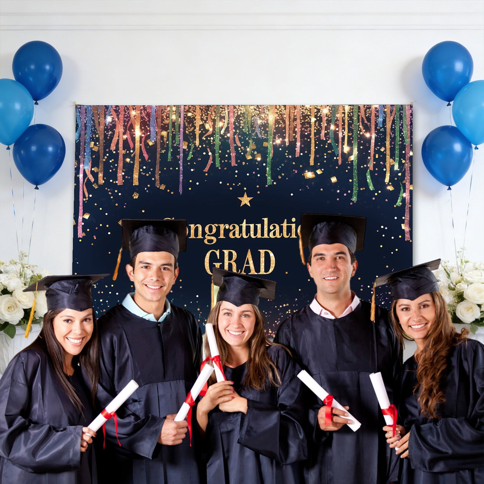 Graduation Party Decorations, Graduation Backdrop Kindergarten Congrats ...