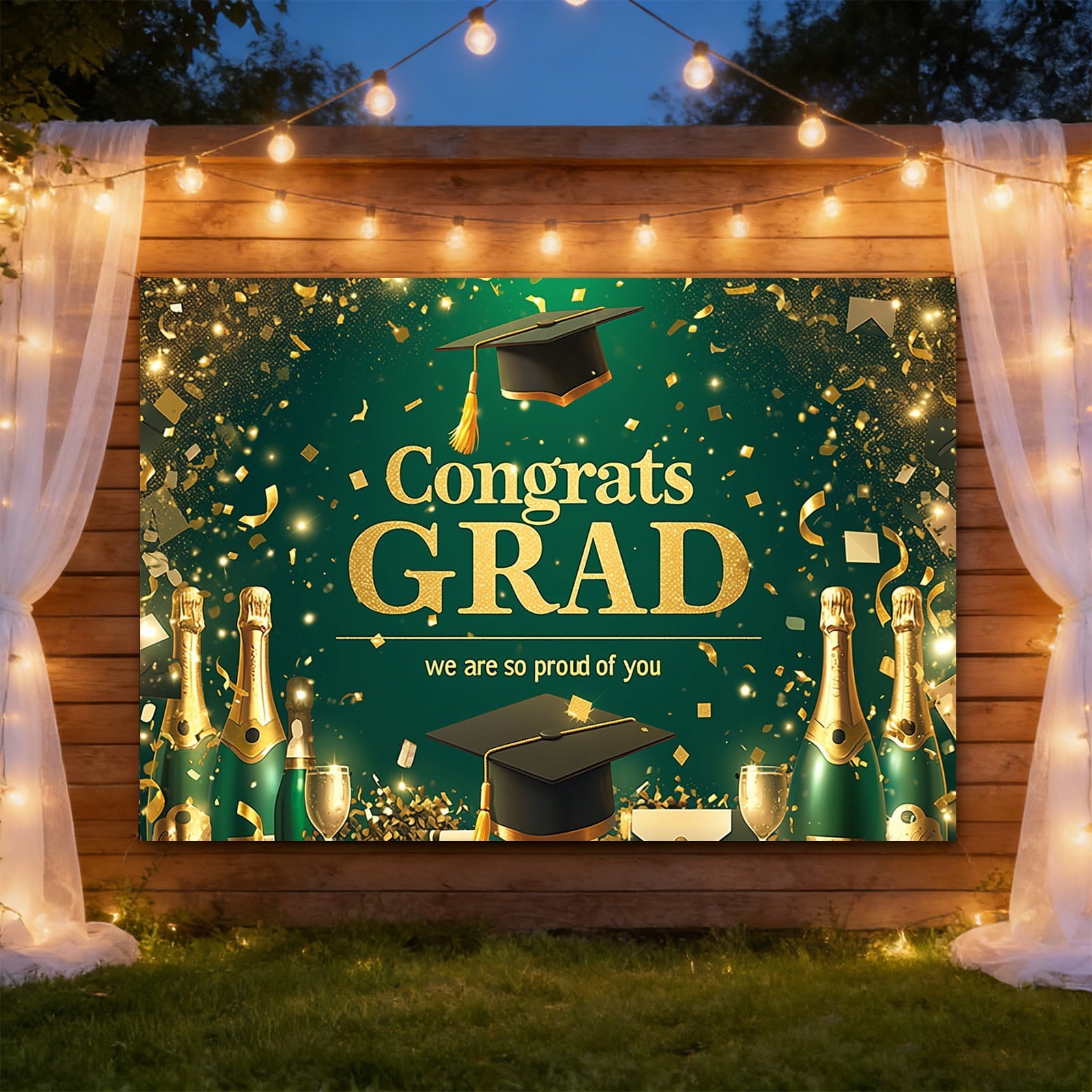 Graduation Party Decorations, Graduation Backdrop Kindergarten Congrats ...