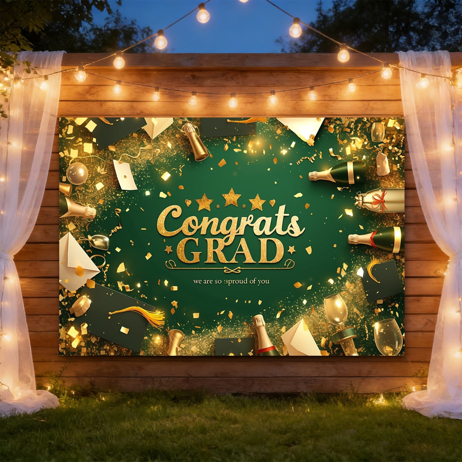 Graduation Party Decorations, Graduation Backdrop Kindergarten Congrats ...