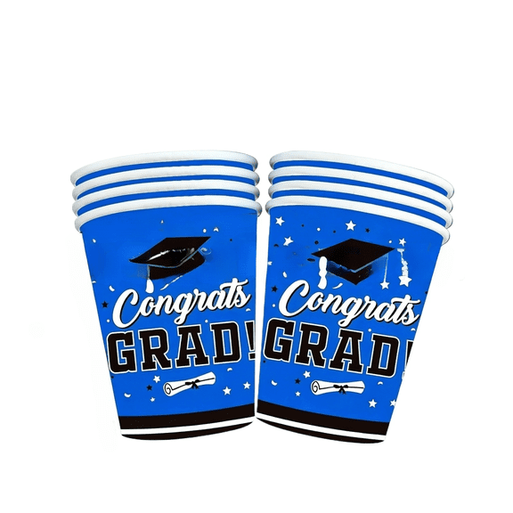Graduation Party Decorations Tableware Set,Blue Congrats Grad Plates Napkins and Tablecloth for High School College,Class of 2026 Party Supplies and Senior Event Decor