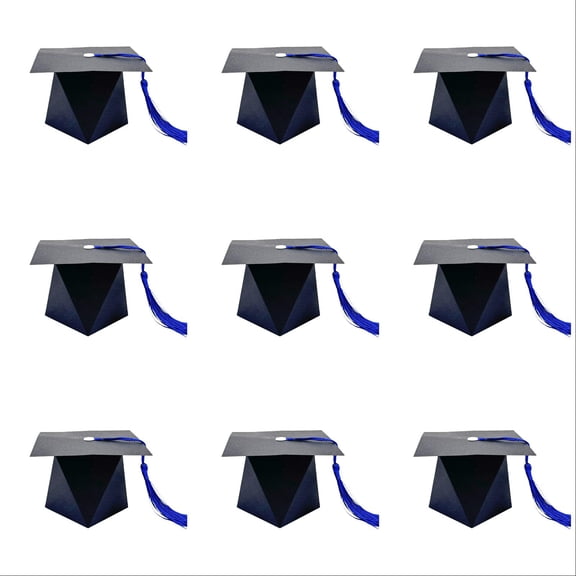Graduation Party Favors Grad Cap Candy Boxes 30 Pcs - Graduation Party Favors, DIY Gift Boxes for Ceremony, Party and Graduation Decorations, Blue, 2.36 Inch