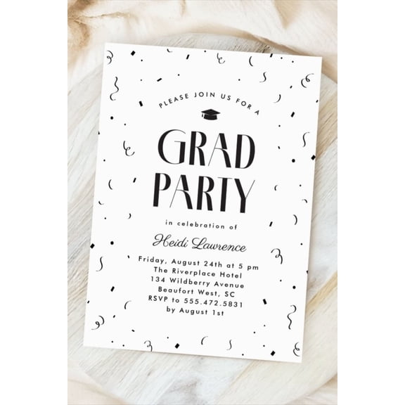 Graduation Party Invitation Card  Celebrate in Style with Custom RSVP Details  Perfect for Graduates, Friends & Family