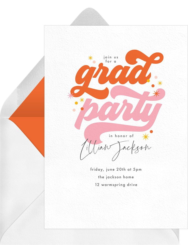 Graduation Party Invitation Card – Stylish Grad Party Announcement ...