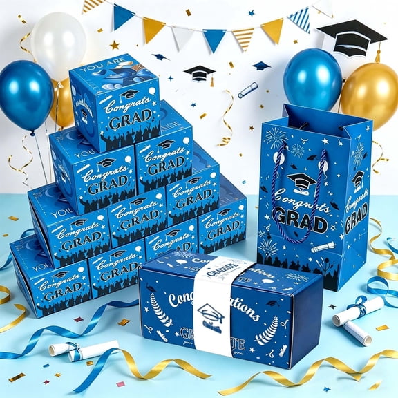 Graduation Party Money Surprise Box Elastic Pop Up Cash Gift Box with Congrats Grad Design for Ceremonial Occasions Celebration Event Favor 7.7*4.6*3.4 inches