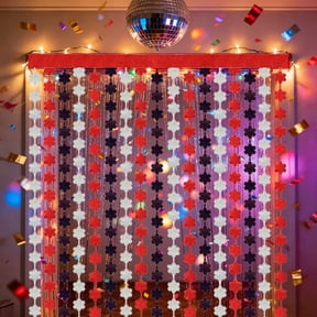 Graduation Party Rain Curtain Backdrop Decoration, Easy Install Reusable Event Photo Booth Decor, for Graduation Ceremony Party Stage Celebration Photo Background Event Decoration
