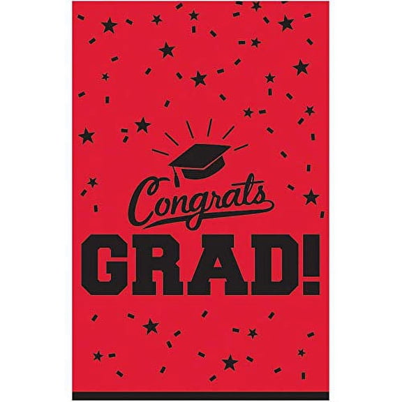 Graduation Party Supplies Table Cover Red