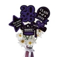 thumbnail image 1 of Graduation Party Table Supplies, Graduation Party Decorations 2026, Class of 2026 Decorations, 2026 Graduation Table Decorations, 5-Piece Glitter Purple Black Vase Picks for, 1 of 7