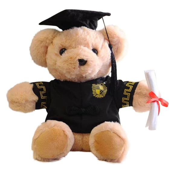 Graduation PhD Bear Plush Toy, 25cm Doctor Bear Doll, Soft Short Plush Grad Keepsake Gift