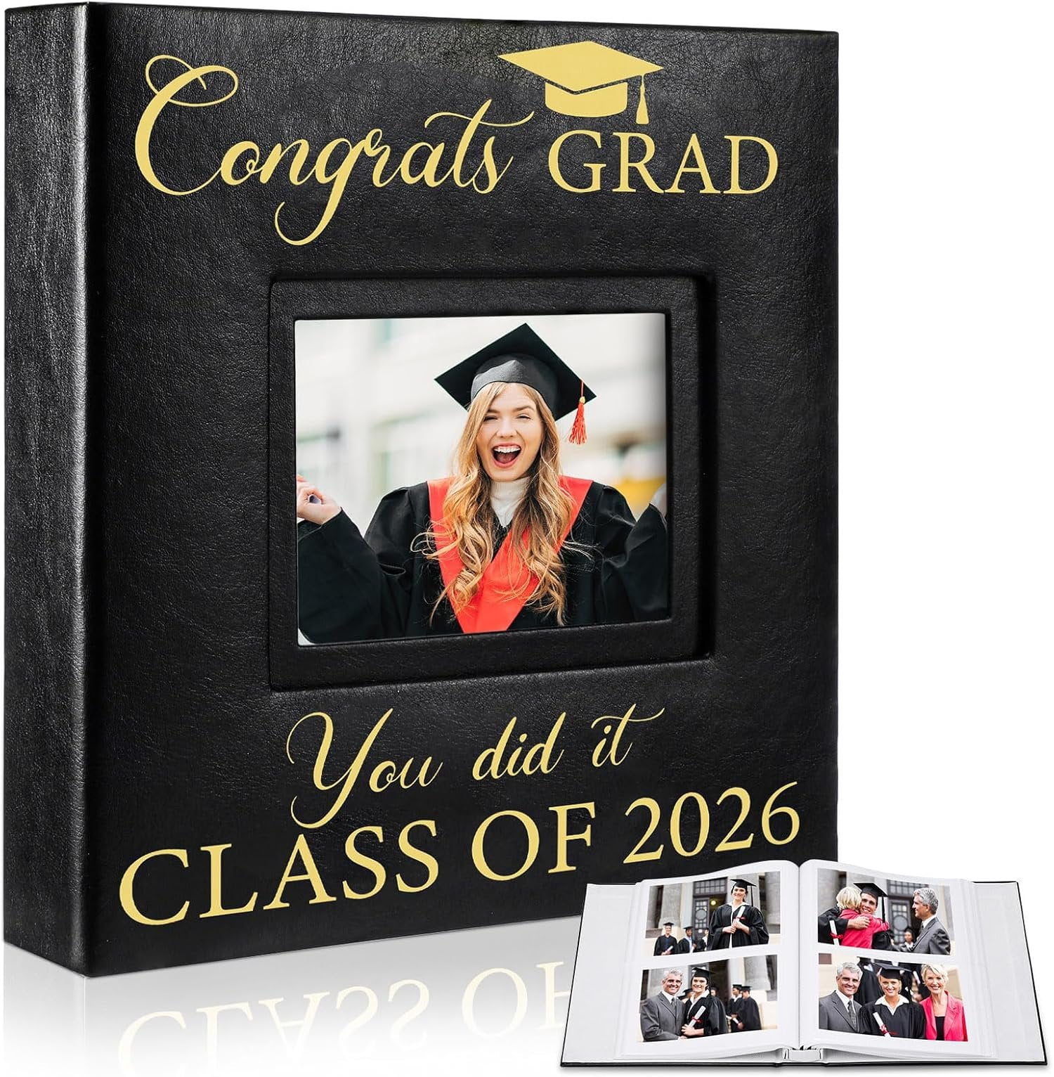 Grad Album Graduation Photo Album Holds 200 count 4 x 6 Inch Photo 2026 Graduation ...