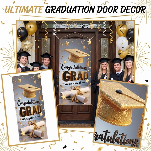 Graduation Photo Banner, Grad Personalized Banner Congratulations Grad Decorations Class of 2026 Backdrop for Photography Graduation Party Decorations, DIY Graduate Picture Backdrop Sign