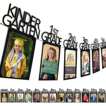 Graduation Photo Banner for Party Decorations, Kindergarten to 12th Grade Graduation Picture Banner, Middle School, High School College Graduation Party Supplies
