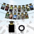 thumbnail image 1 of Graduation Photo Banner Set, Black & Gold Congrats Grad Photo Frame Garland with 10m Ribbon, Graduation Party Decorations for Classroom & Home, 1 of 6