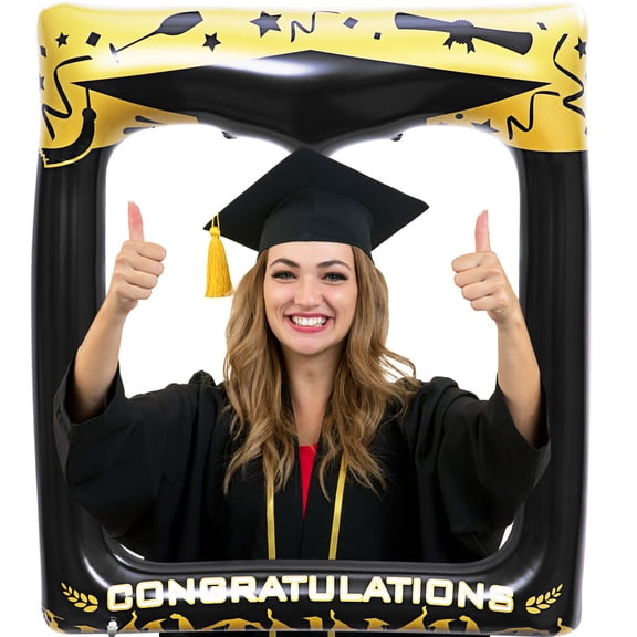 PartyKindom Graduation Season Photo Frame Inflatable Picture Frame Black Pvc 1Pcs