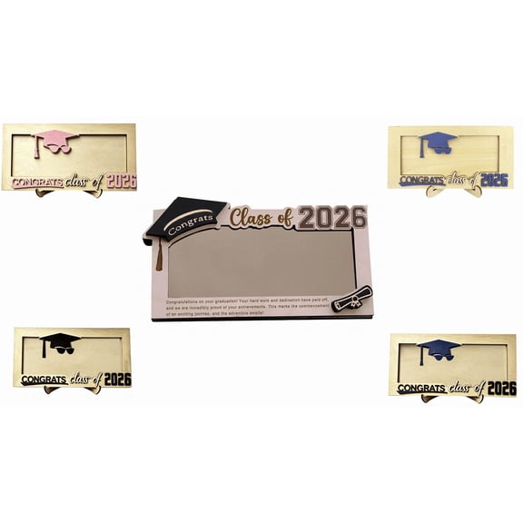 Graduation Photo Frame, Rustic Wooden Picture Frame with Class of 2026 Lettering, Creative Desktop Display Stand Frame, Stylish Keepsake for Senior High School,graduation money holder