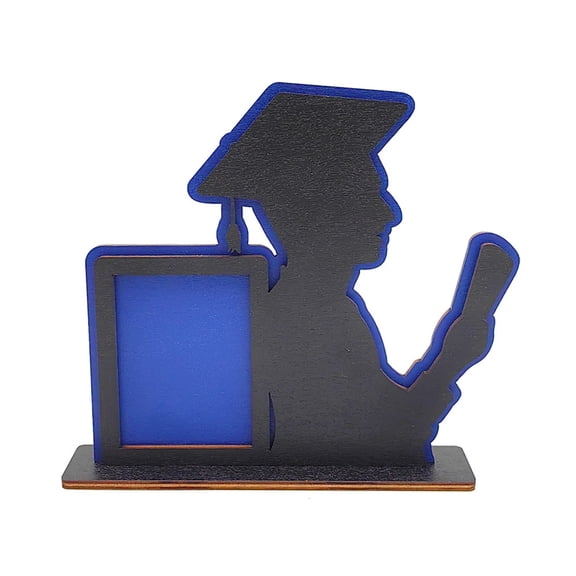 Photo Frame for Graduation Wooden Combination Photo Bracket with Memorial USA Statue Design for Desk Display and Keepsake