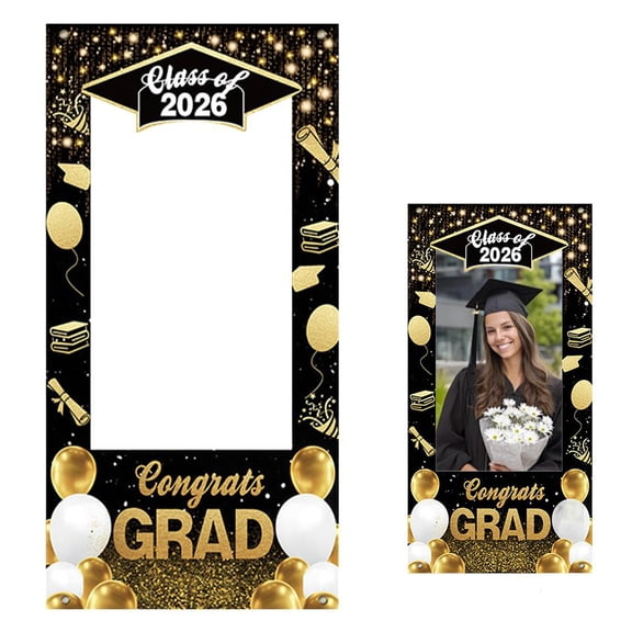 Graduation Photo Prop Banner, Interactive Polyester Frame for Memorable Party Photos