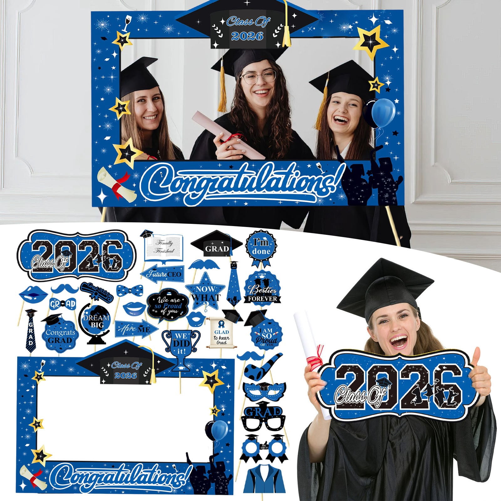 Graduation Photo Props, Graduation Decoration, Class of 2026 Photo ...