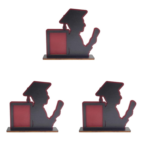 Graduation Photo Shadow Box Frame Holder Tabletop Design Wooden Graduation Picture Frame 7.4x6.8 Inch for Graduate Girls Boys Your Daughter Son 2026 Season 1-3PC