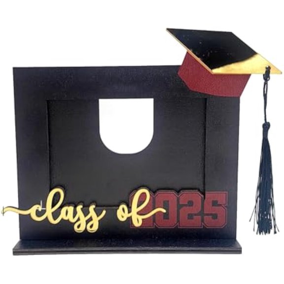 Graduation Picture Frame, 2025 Graduation Photo Frames with Bachelor Cap and Tasse Graduation Gifts for Her Him College Keepsake Tabletop Display (C)
