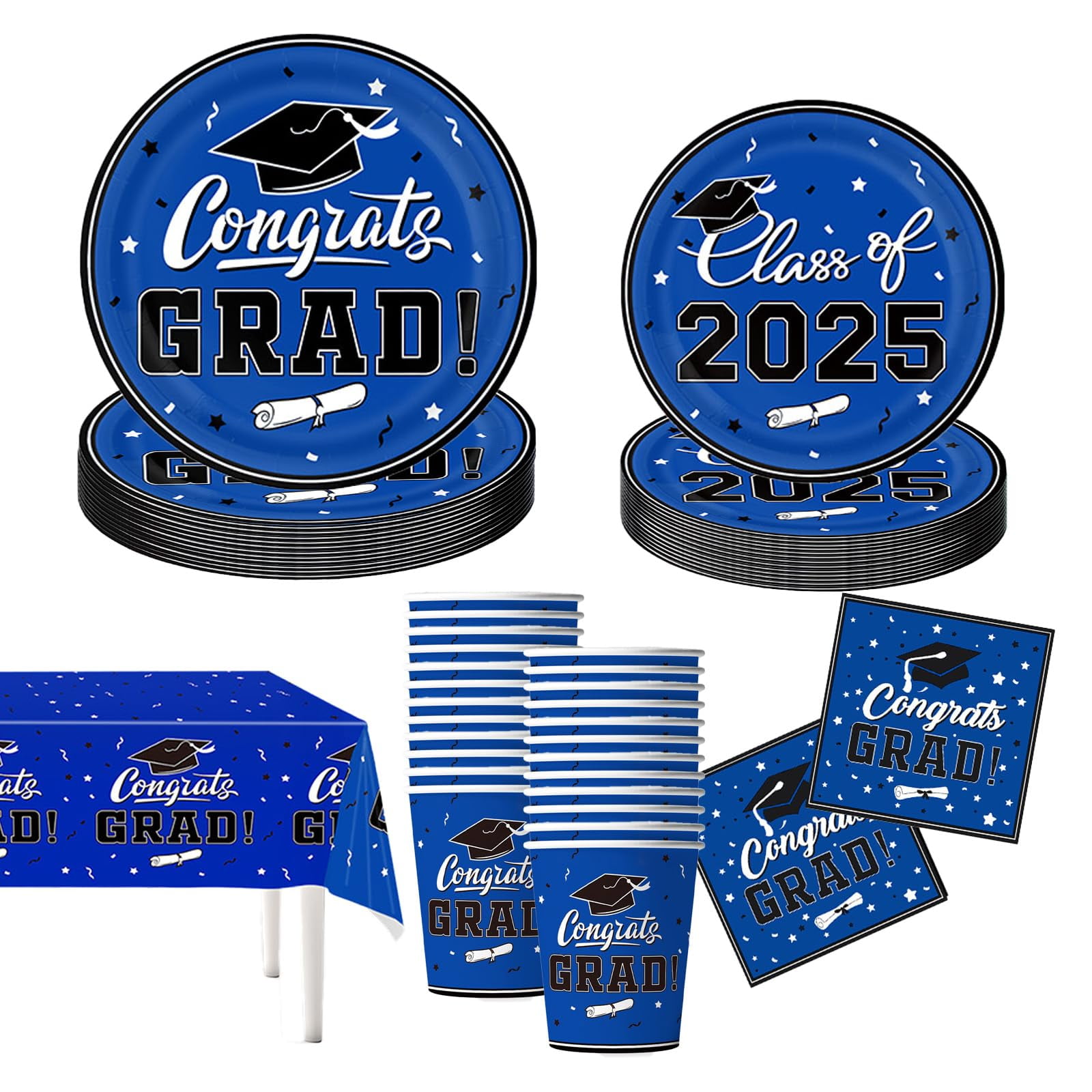Graduation Dinnerware Graduation Plates and Napkins STF9 Graduation Decorations Class of 2025 ...