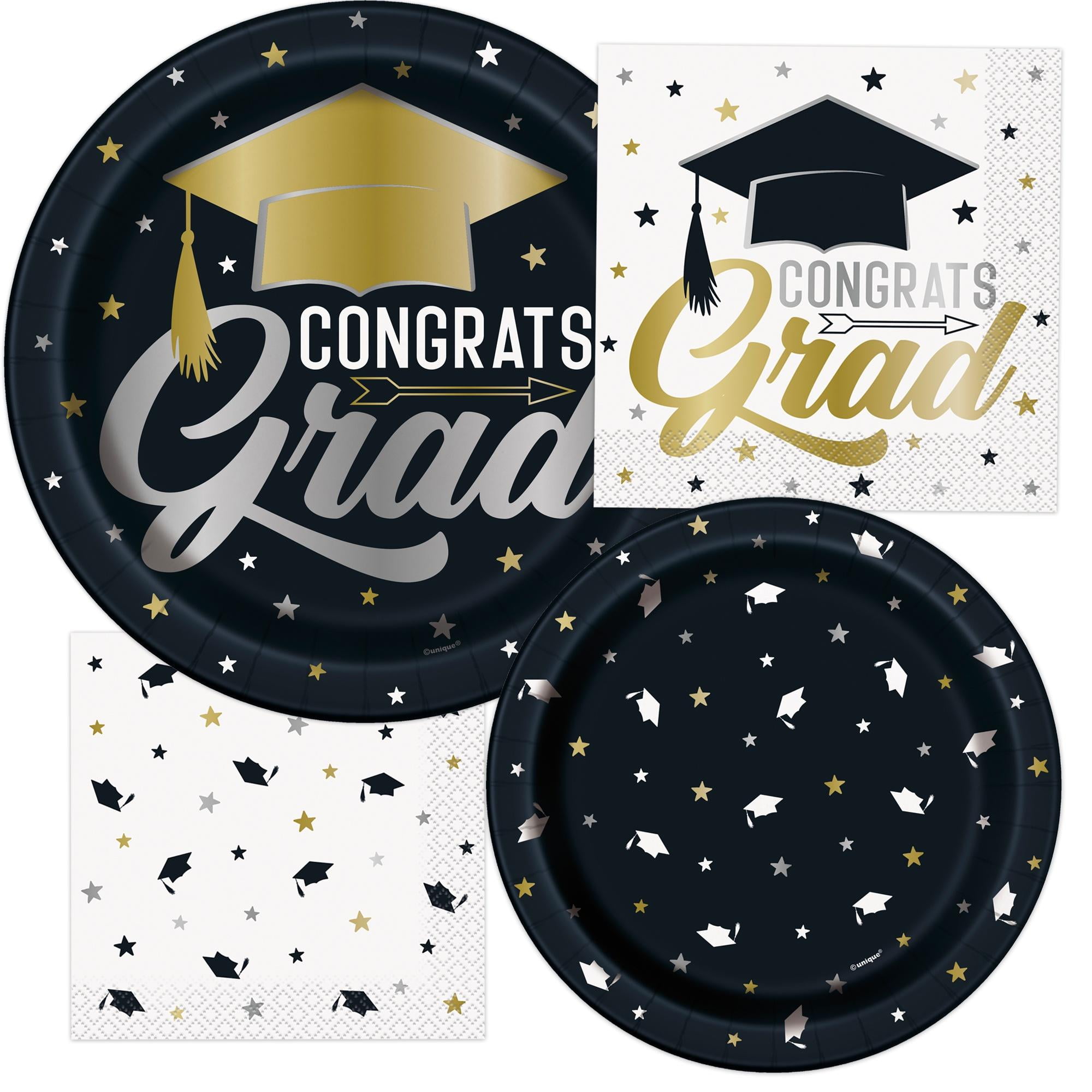 Graduation Plates and Napkins Set Serves 16 Guests Party Supplies
